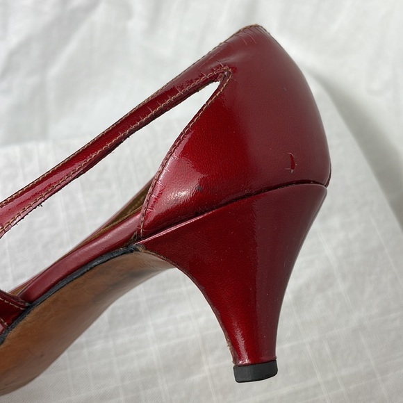 Rare Vintage Levinson’s Signature Collection Candy Apple Red Patent Shoes 60s - Picture 9 of 16